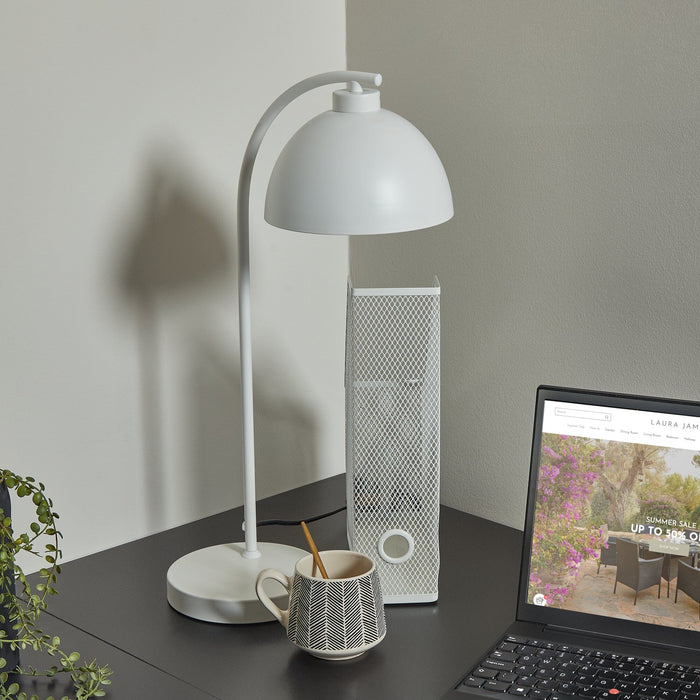 Ashwick 44cm Metal Desk Lamp - White