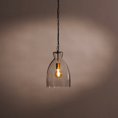 Aldsworth 37cm Glass Pendant Light - Gold with Clear Glass