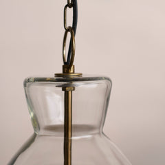 Aldsworth 37cm Glass Pendant Light - Gold with Clear Glass