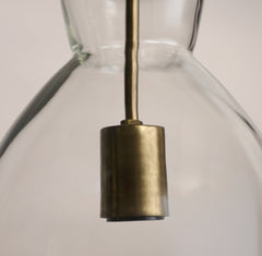 Aldsworth 37cm Glass Pendant Light - Gold with Clear Glass