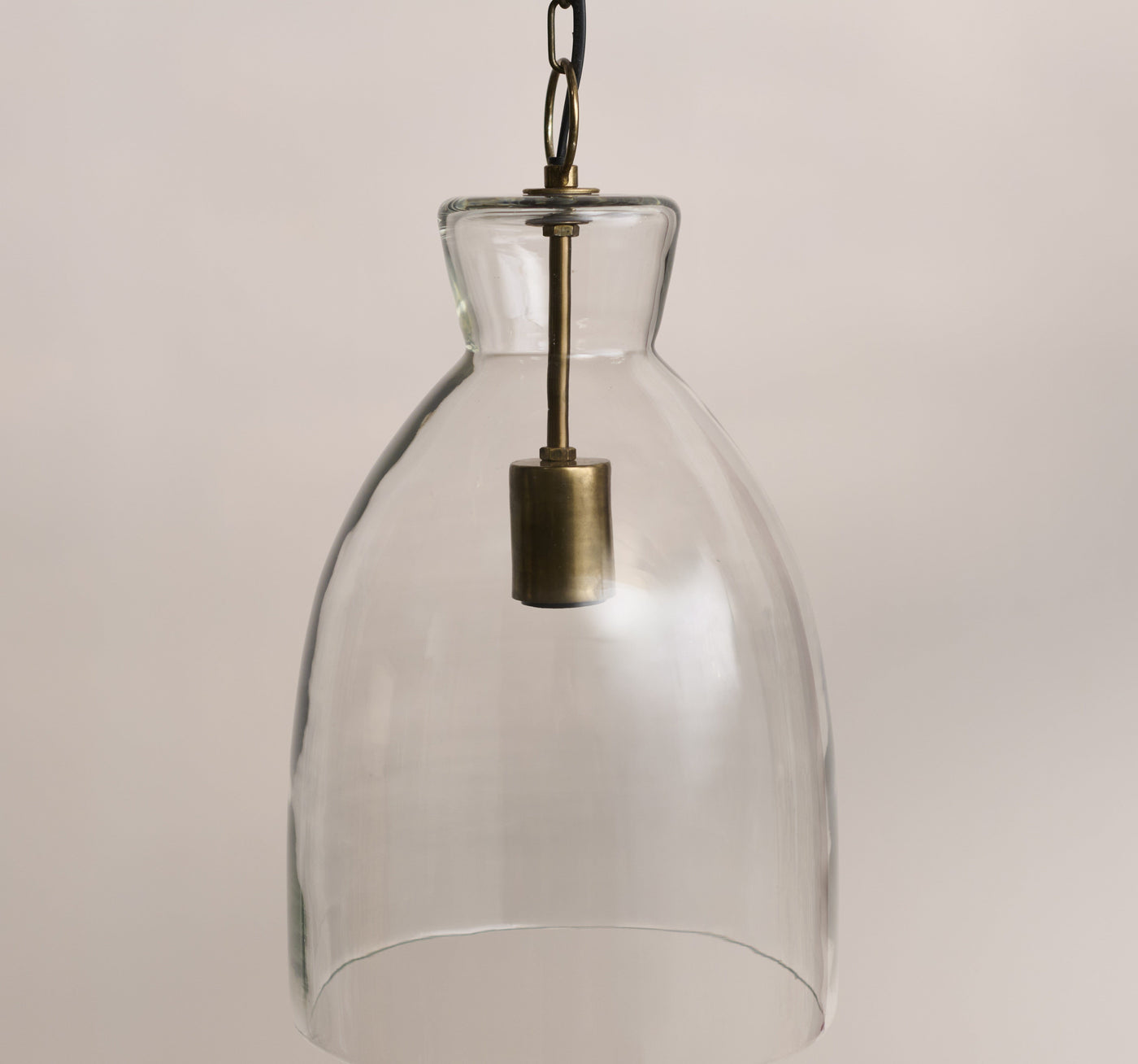 Aldsworth 37cm Glass Pendant Light - Gold with Clear Glass