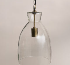 Aldsworth 37cm Glass Pendant Light - Gold with Clear Glass