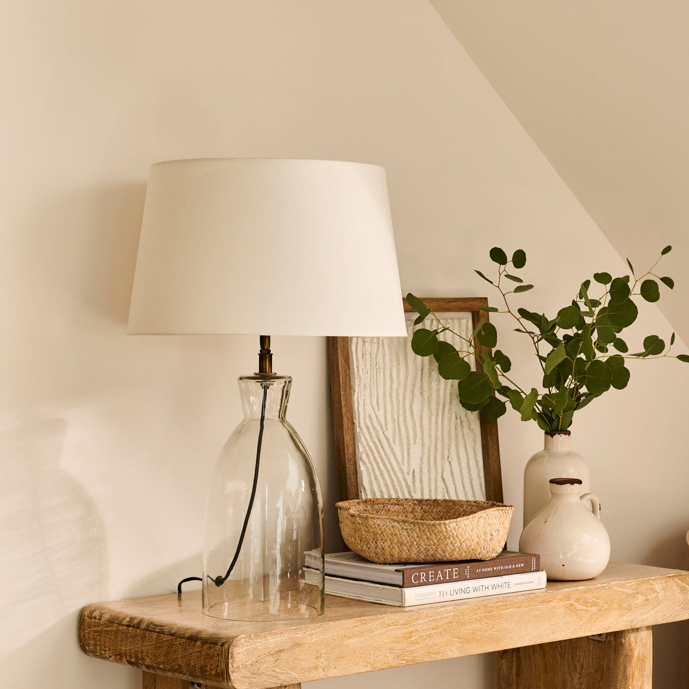 Aldsworth 35cm Glass Table Lamp - Gold & Clear Glass