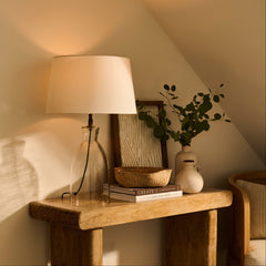 Aldsworth 35cm Table Lamp & Coningsby Snow White Cotton Lampshade - 40cm