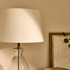 Aldsworth 35cm Table Lamp & Coningsby Snow White Cotton Lampshade - 40cm