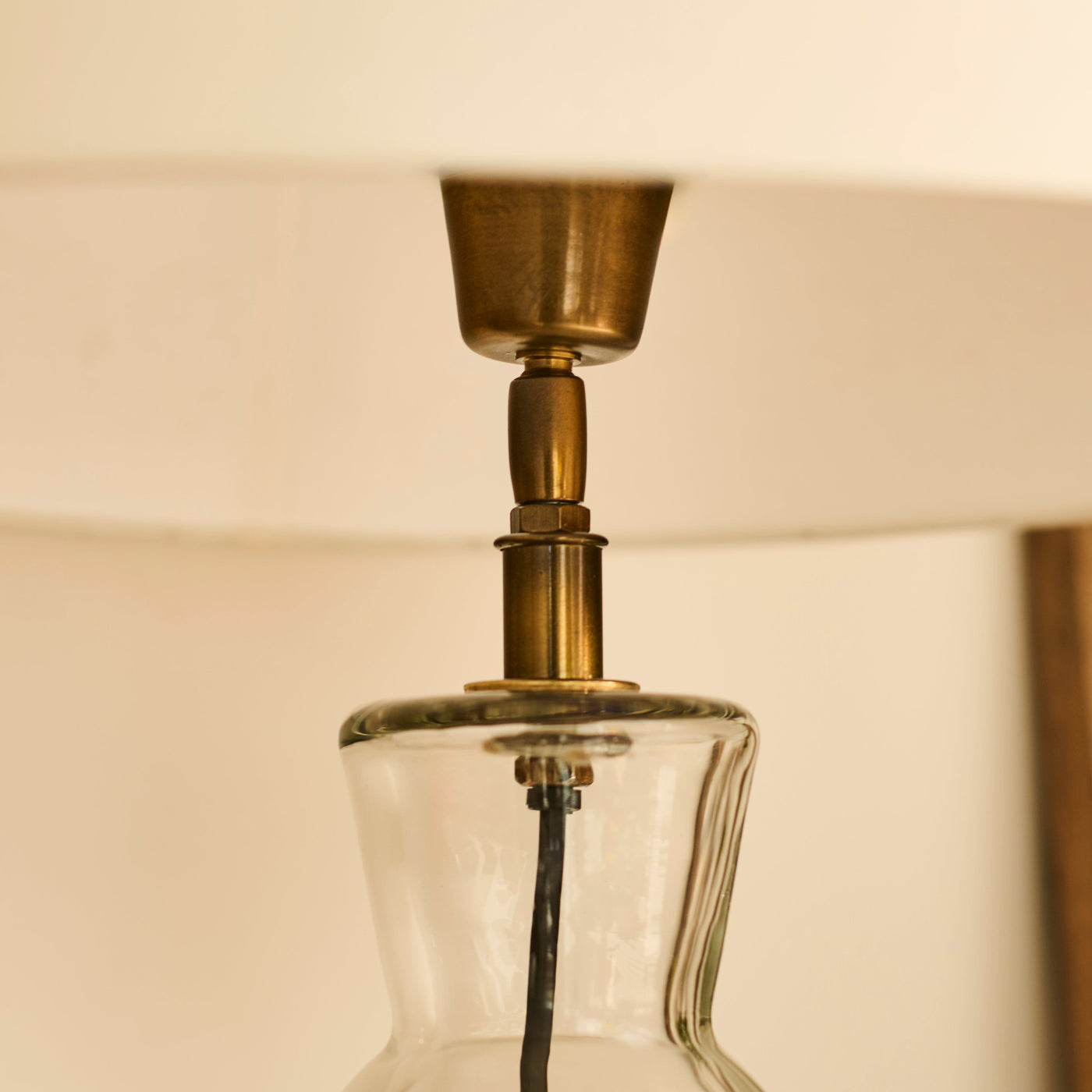 Aldsworth 35cm Glass Table Lamp - Gold & Clear Glass