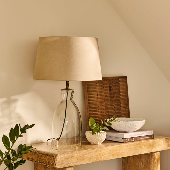 Aldsworth 35cm Table Lamp & Coningsby Taupe Cotton Lampshade - 40cm