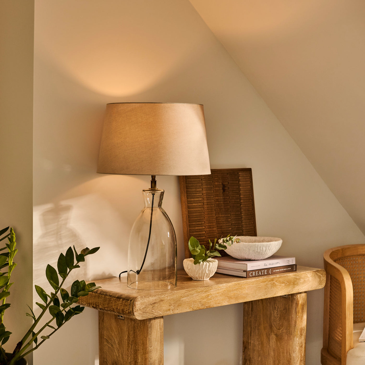 Aldsworth 35cm Table Lamp & Coningsby Taupe Cotton Lampshade - 40cm