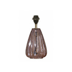 Alma 23cm Glass Lamp Base - Smoke Grey & Coningsby Taupe Cotton Lampshade - 30cm