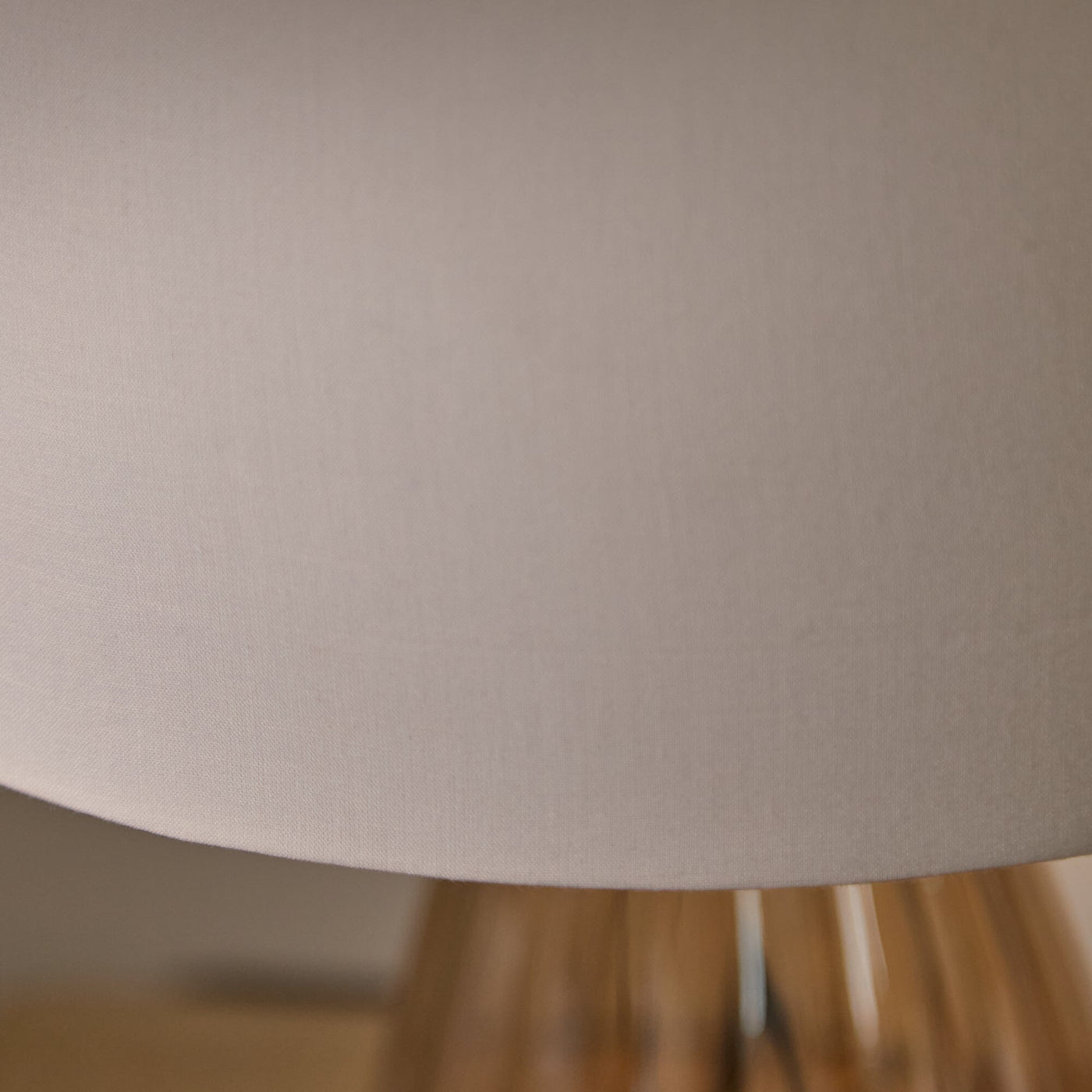 Alma 23cm Champagne Glass Table Lamp & Coningsby Snow White Cotton Lampshade - 30cm