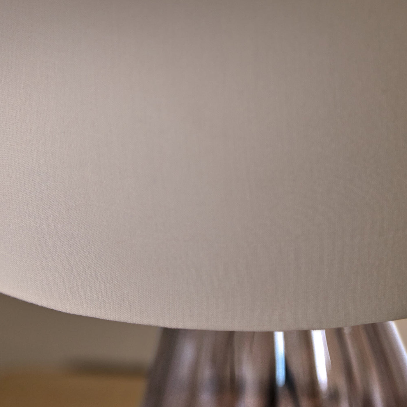 Alma 23cm Smoke Grey Glass Lamp & Coningsby Snow White Cotton Lampshade - 30cm