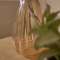 Alma 23cm Champagne Glass Table Lamp & Coningsby Snow White Cotton Lampshade - 30cm
