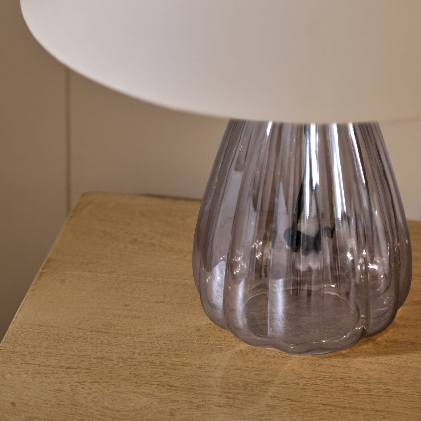 Alma 23cm Glass Lamp Base - Smoke Grey