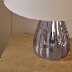 Alma 23cm Glass Lamp Base - Smoke Grey
