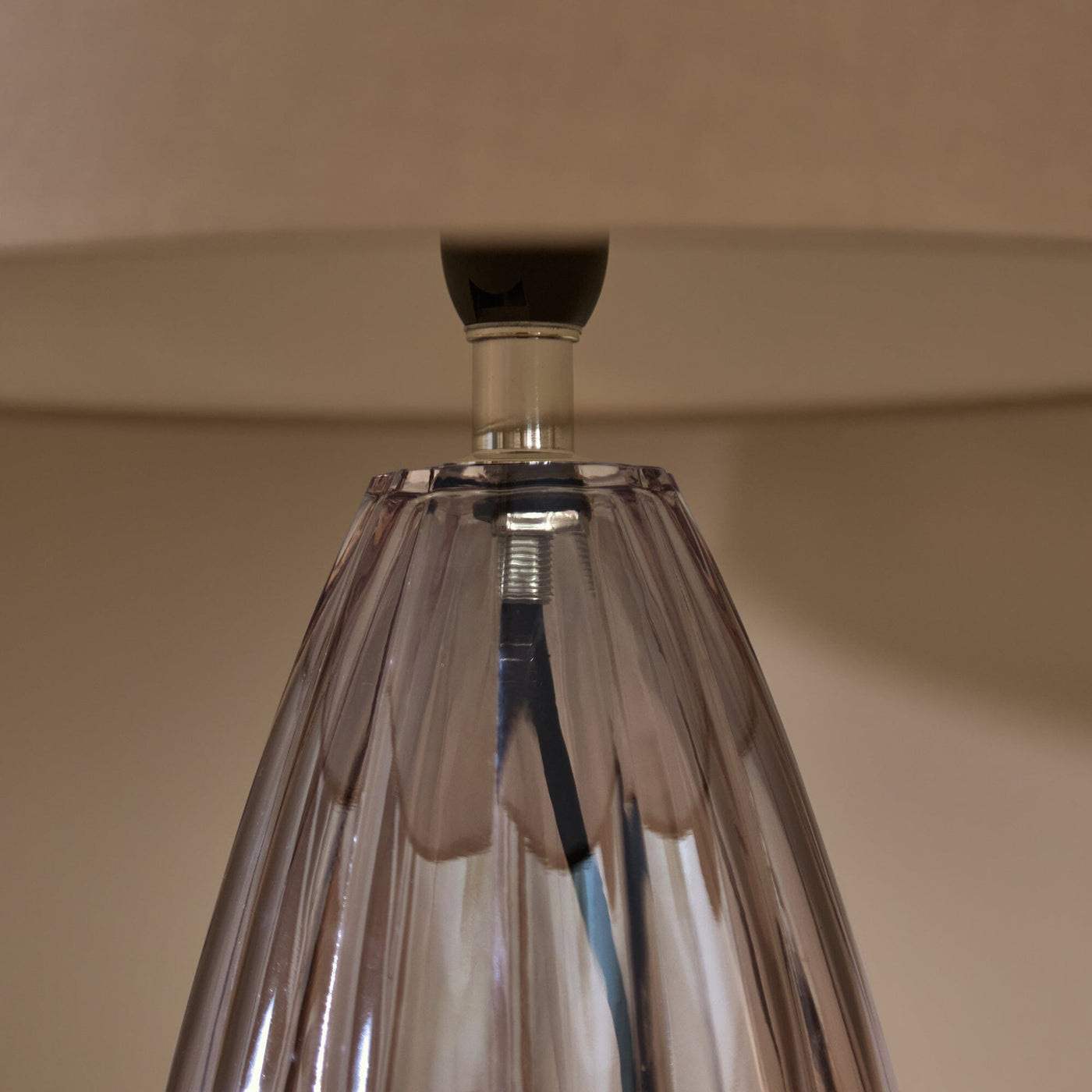 Alma 23cm Glass Lamp Base - Smoke Grey