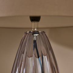 Alma 23cm Glass Lamp Base - Smoke Grey