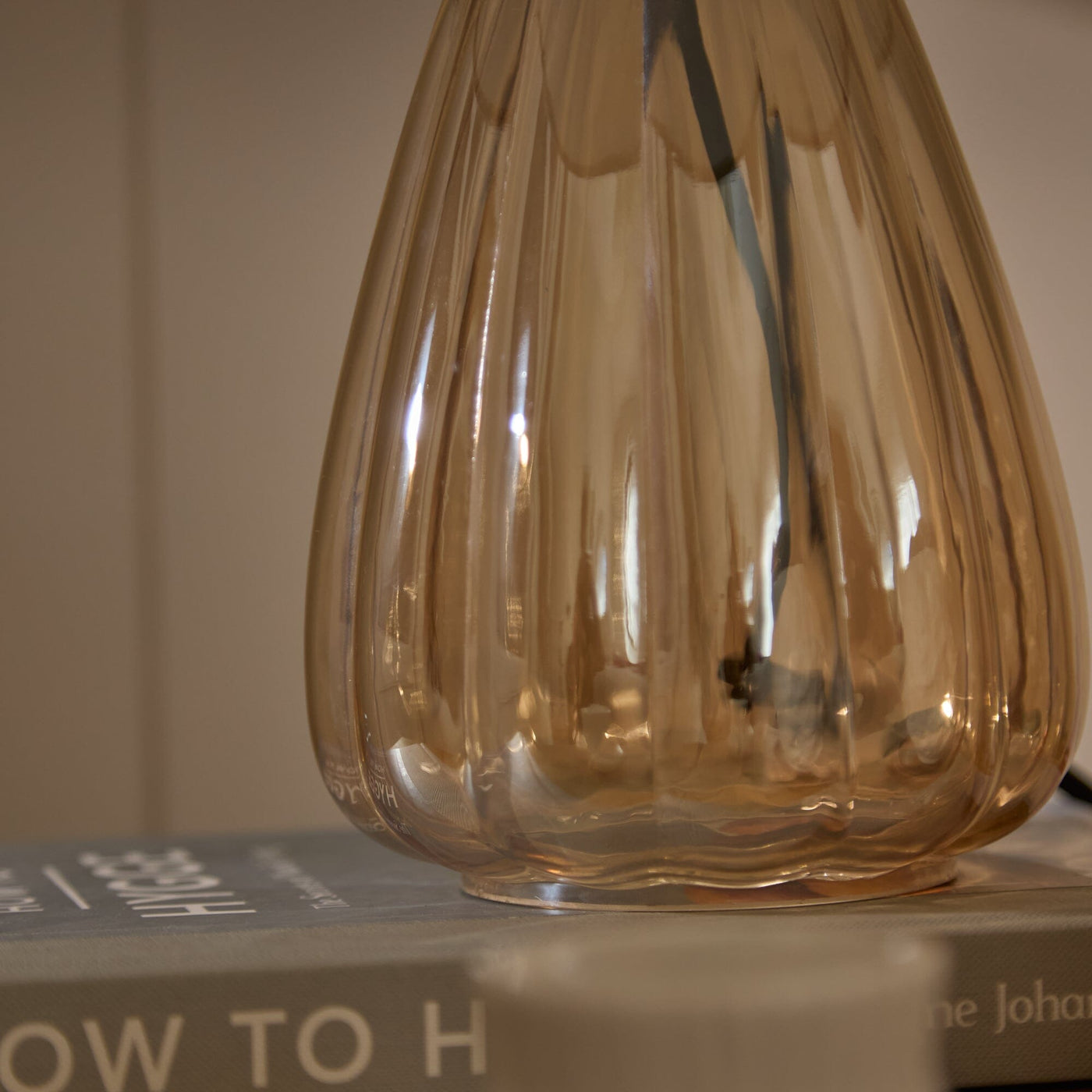 Alma 23cm Champagne Glass Table Lamp & Coningsby Taupe Cotton Lampshade - 30cm
