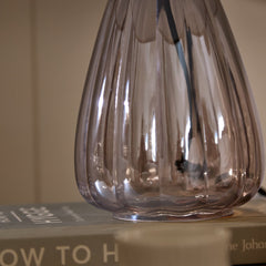 Alma 23cm Glass Lamp Base - Smoke Grey