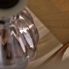 Alma 23cm Glass Lamp Base - Smoke Grey