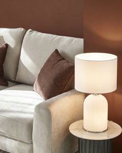 Amalfi Dual-Lit White Table Lamp