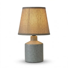 Amberley 28cm Ceramic Table Lamp - Natural & Off White Polyester Shade