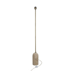 Travertine Cone Floor Lamp - Natural & Brass