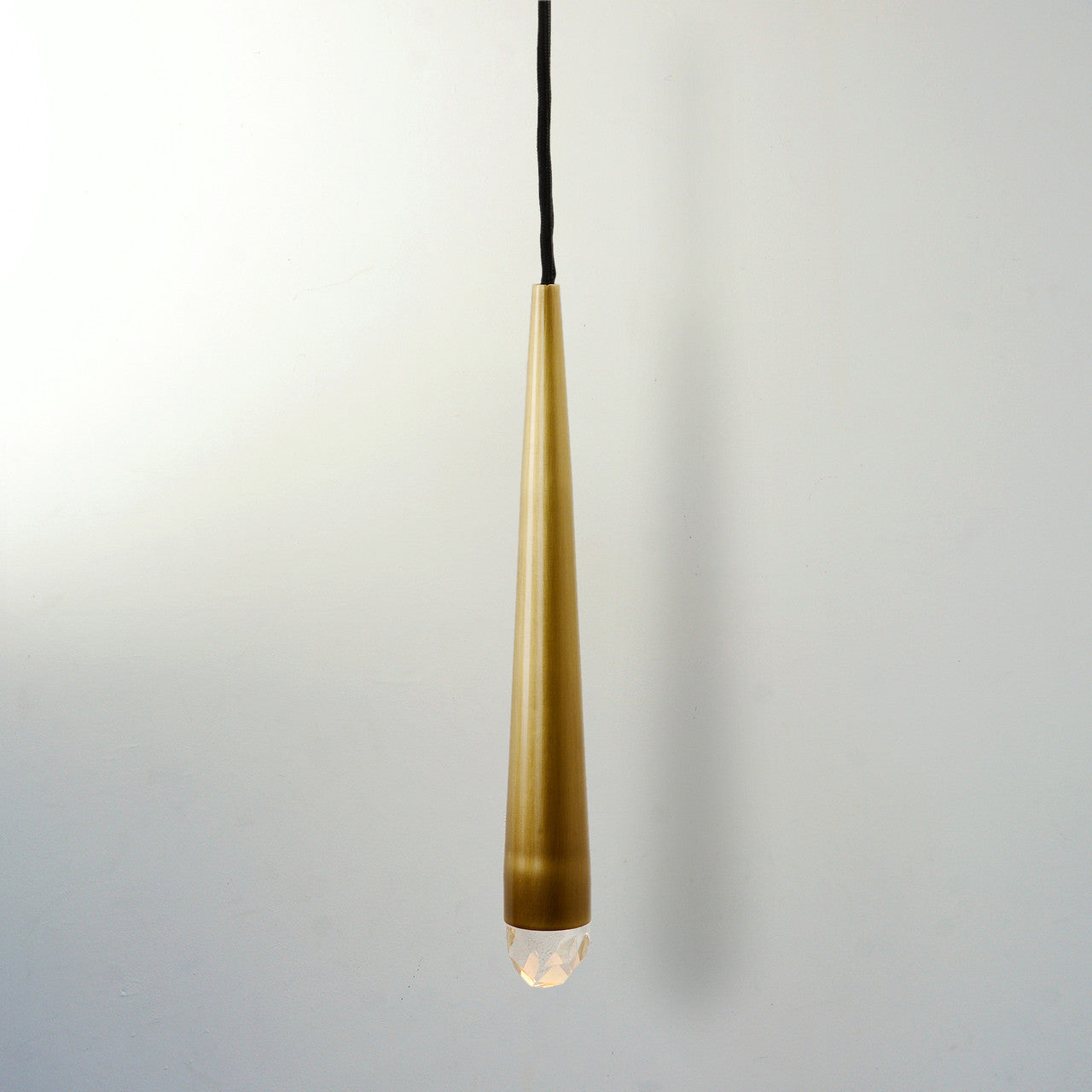 Arrow Crystal Pendant Brass