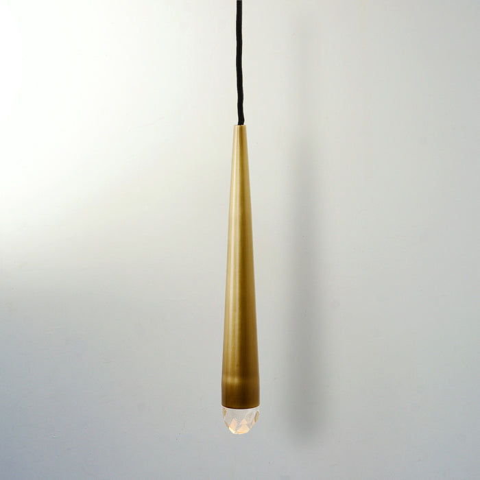 Arrow Crystal Pendant Brass