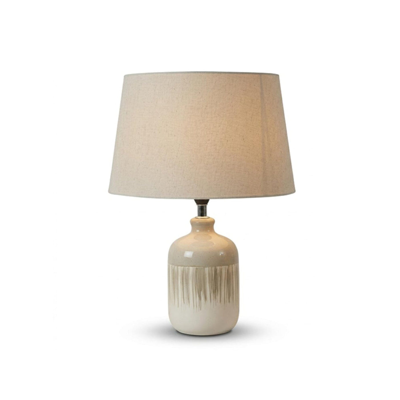 Arundel 24cm Clay  Ceramic Lamp Base & Coningsby Taupe Cotton Lampshade - 30cm