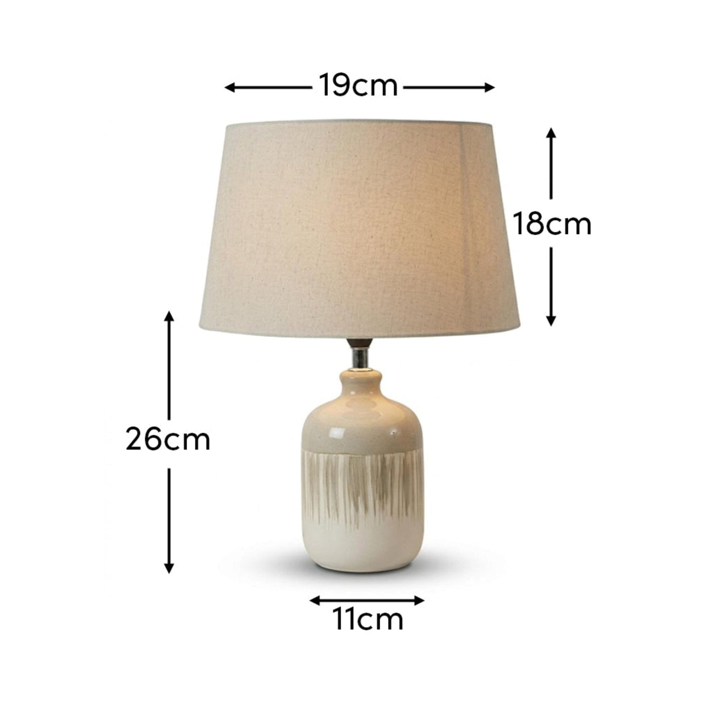 Arundel 24cm Clay  Ceramic Lamp Base & Coningsby Taupe Cotton Lampshade - 30cm