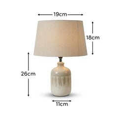 Arundel 24cm Clay  Ceramic Lamp Base & Coningsby Taupe Cotton Lampshade - 30cm