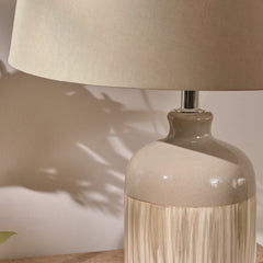 Arundel 24cm Clay  Ceramic Lamp Base & Coningsby Taupe Cotton Lampshade - 30cm