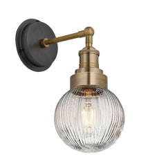 Brooklyn Outdoor & Bathroom Ribbed Globe Wall Light