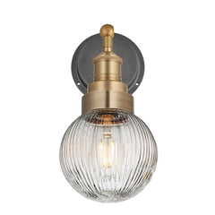 Brooklyn Outdoor & Bathroom Ribbed Globe Wall Light