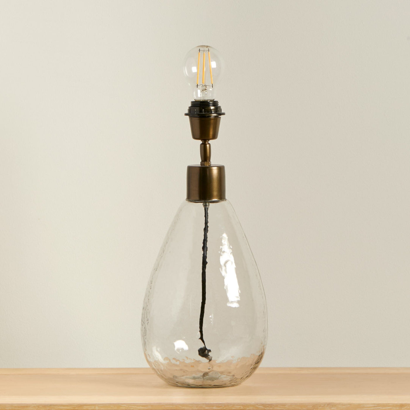 Breamore Clear Glass Lamp & Coningsby White Lampshade - 35cm