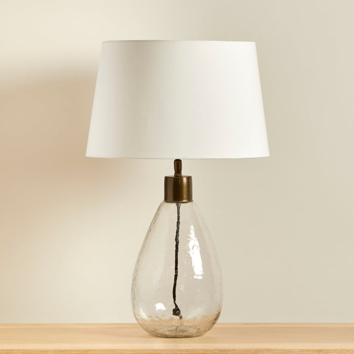Breamore Clear Glass Lamp & Coningsby White Lampshade - 35cm