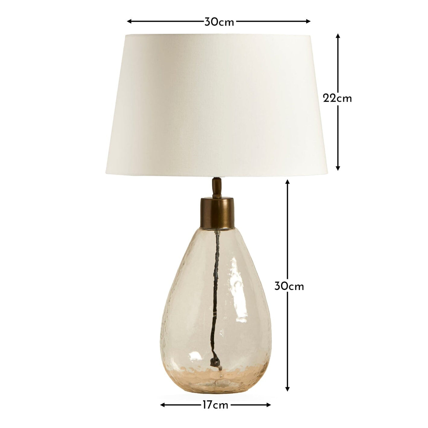 Breamore Clear Glass Lamp & Coningsby White Lampshade - 35cm