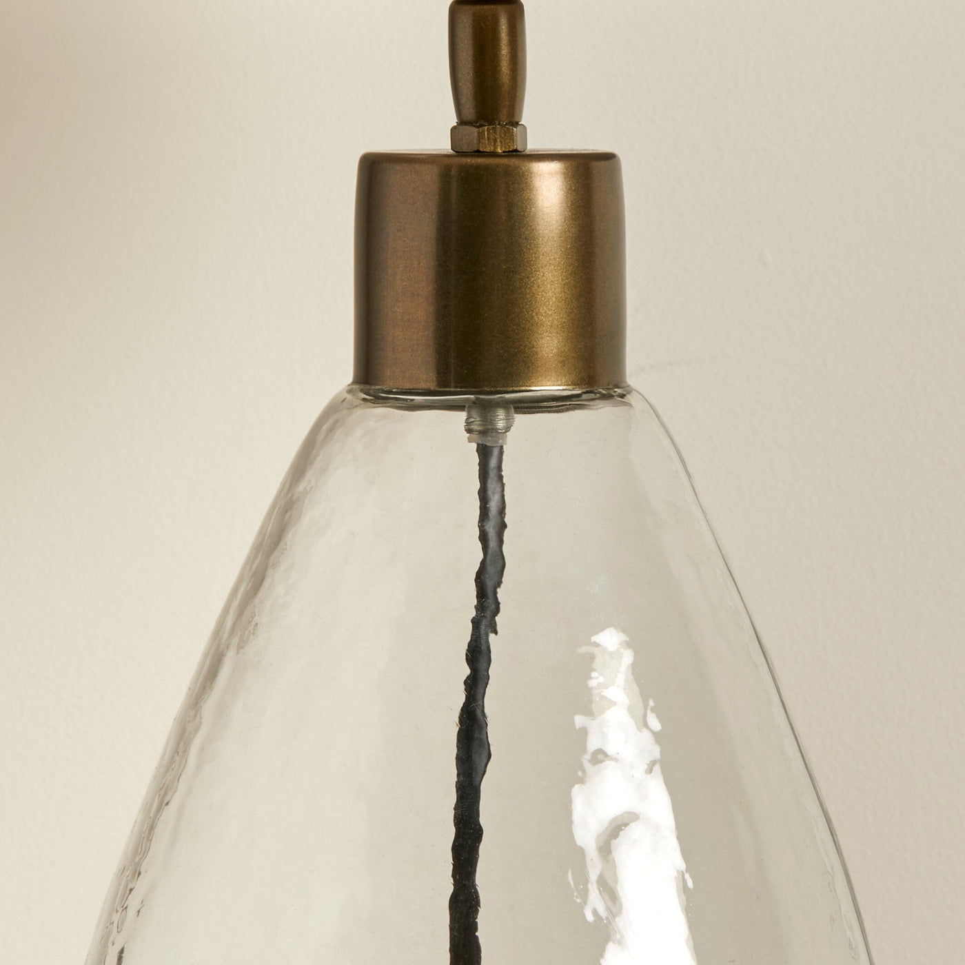 Breamore Clear Glass Lamp & Coningsby White Lampshade - 35cm