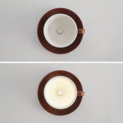 Glazed Ceramic Bowl Flush Ceiling Light, Brown Finish, Playful Handle Detail, Set of 2, Bedroom, Living Room & Dining Room