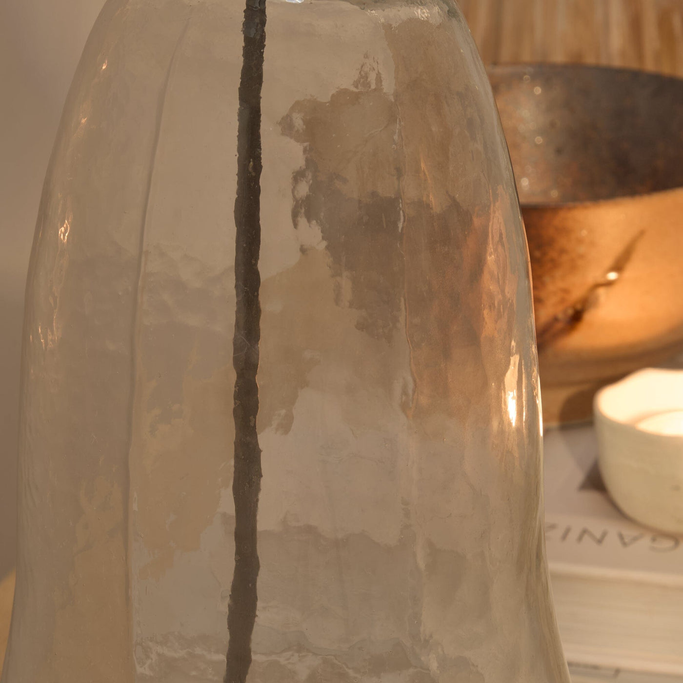 Breamore Clear Glass Wide Table Lamp Base - 30cm