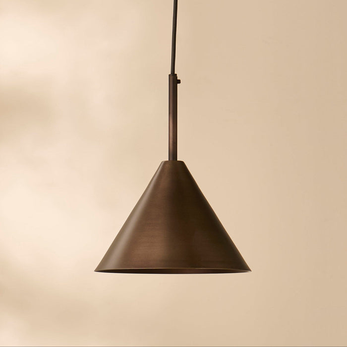 Brockhill Small Metal Pendant Light - Bronze
