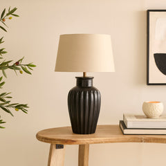 Burcot Black Mango Wood Lamp Base - 28cm