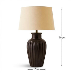Burcot Black Mango Wood Lamp Base - 28cm