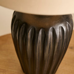 Burcot Black Mango Wood Lamp Base - 28cm