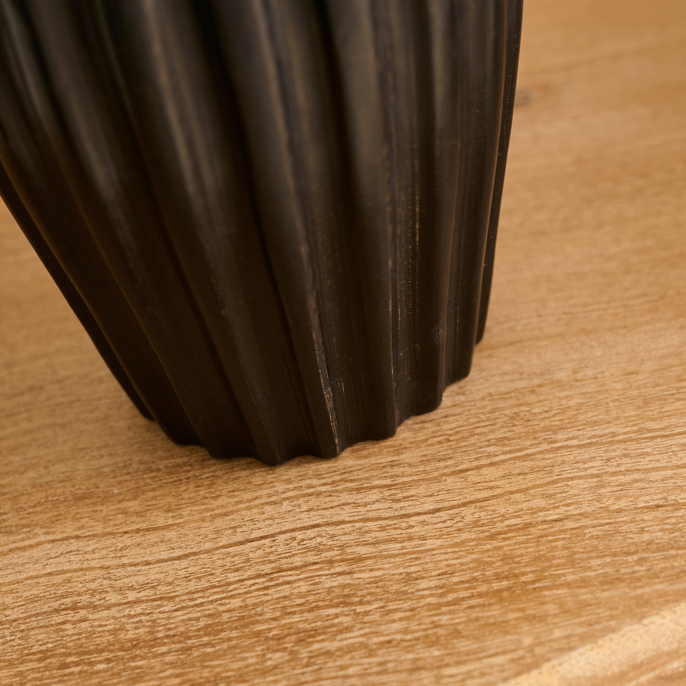 Burcot Black Mango Wood Lamp Base - 28cm
