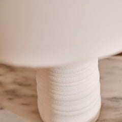 Burleigh 43cm White Ceramic Table Lamp Base & Coningsby Snow White Cotton Lampshade - 35cm