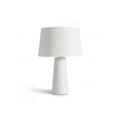 Burleigh 43cm White Ceramic Table Lamp Base & Coningsby Snow White Cotton Lampshade - 35cm