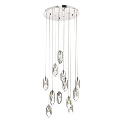 Crystal 12-Light Stairwell Pendant in Polished Chrome 2M Drop