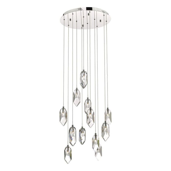 Crystal 12-Light Stairwell Pendant in Polished Chrome 2M Drop