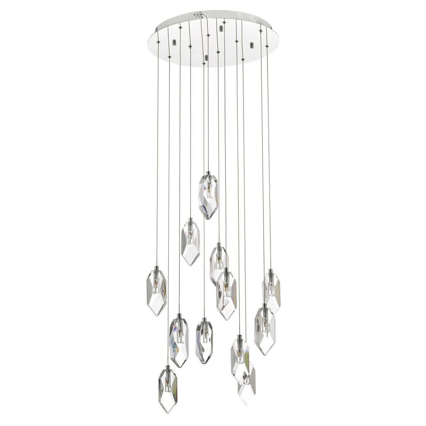 Crystal 12-Light Stairwell Pendant in Polished Chrome 2M Drop